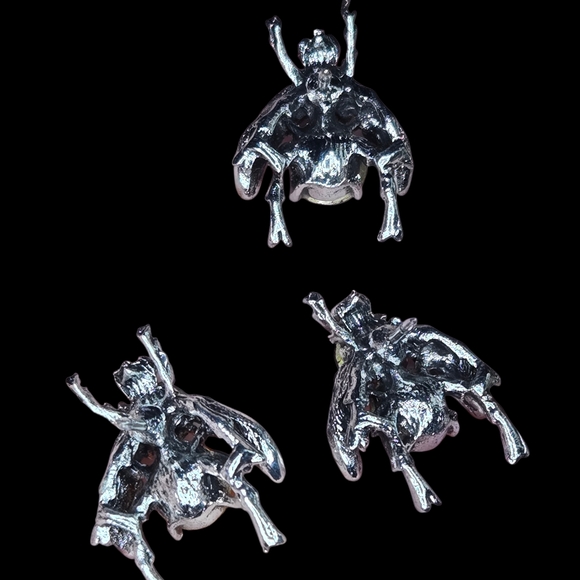 3 Rhinestone Bug Pins - Picture 2 of 4